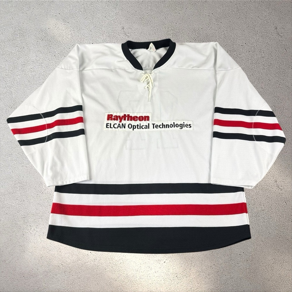 Vintage Raytheon Company Hockey Jersey Size 2XL Athletic Knit Stitched